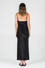 Long silk black dress